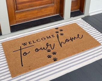 Dog Paws | Dog Paws Doormat | Welcome To Our Home | Dog Gifts | Pet Gifts | Pet Lover Gift | Funny Welcome Mat | Housewarming Gift | Doormat