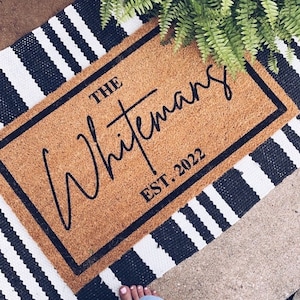 Custom Outdoor Home Decor, Custom Doormat, Welcome Mat, Housewarming Gift, Wedding Gift, Personalized Gift, Engagement Gifts, Handmade Gift