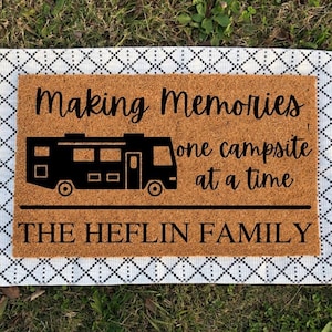 Making Memories One Campsite At A Time | Camping Gifts | Personalized Doormat | Personalized Gifts | Welcome Mat | Camper Gifts |Outdoor Rug
