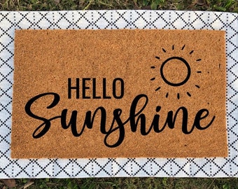 Hello Sunshine Spring Doormat | Spring Doormat | Spring Decor | Housewarming Gift | Welcome Mat | Door Mat | Outdoor Mat | Spring Door Mat