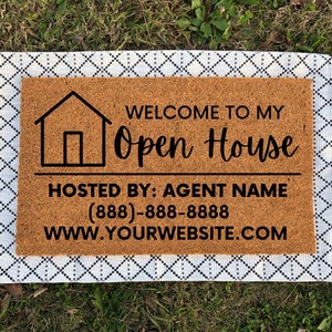 Realtor Open House Doormat | Open House Mat | Open House Doormat | Business Doormat | Real Estate Gift | Realtor Gift | Business Logo | Mat