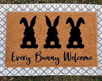 Every Bunny Welcome | Easter Doormat | Easter Decor | Easter Decoration | Funny Door Mats | Spring Decor | Easter Welcome Mat | Door Mat