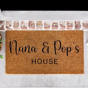 Personalized Grandparent&#39;s Day Gift for Grandparents | Grandparent Gifts | Nana and Pops House | Grandma Gift Personalized | Grandma Doormat