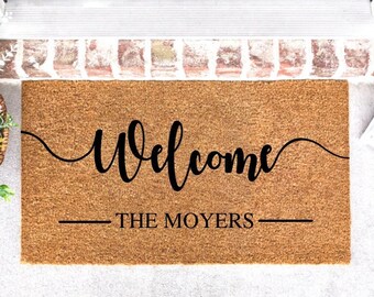 Personalized Welcome Door Mat, Door Mat Personalized, Personalized Gifts, Doormat, Front Door Mat, Welcome Mat, Custom Doormat, Housewarming