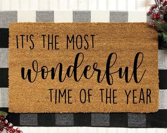 It's The Most Wonderful Time of the Year Doormat, Christmas Doormats, Doormats, Christmas Decorations, Christmas Decor, Christmas Gift, Gift