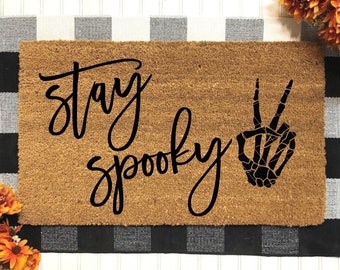 Stay Spooky Doormat | Halloween Doormat | Fall Decor | Fall Welcome Mat | Funny Door Mats | Fall Porch Decor | Spooky Halloween Decoration