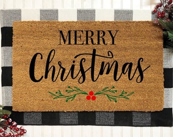 Merry Christmas Door Mat, Christmas Doormat, Christmas Decorations, Welcome Mat, Merry Christmas, Christmas, Doormat, Holiday Decor