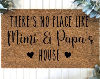 There's No Place Like Grandma's House, Grandparent Gifts, Christmas Gifts, Grandparent Gifts Personalized, Welcome Mat, Doormat,Grandma Gift