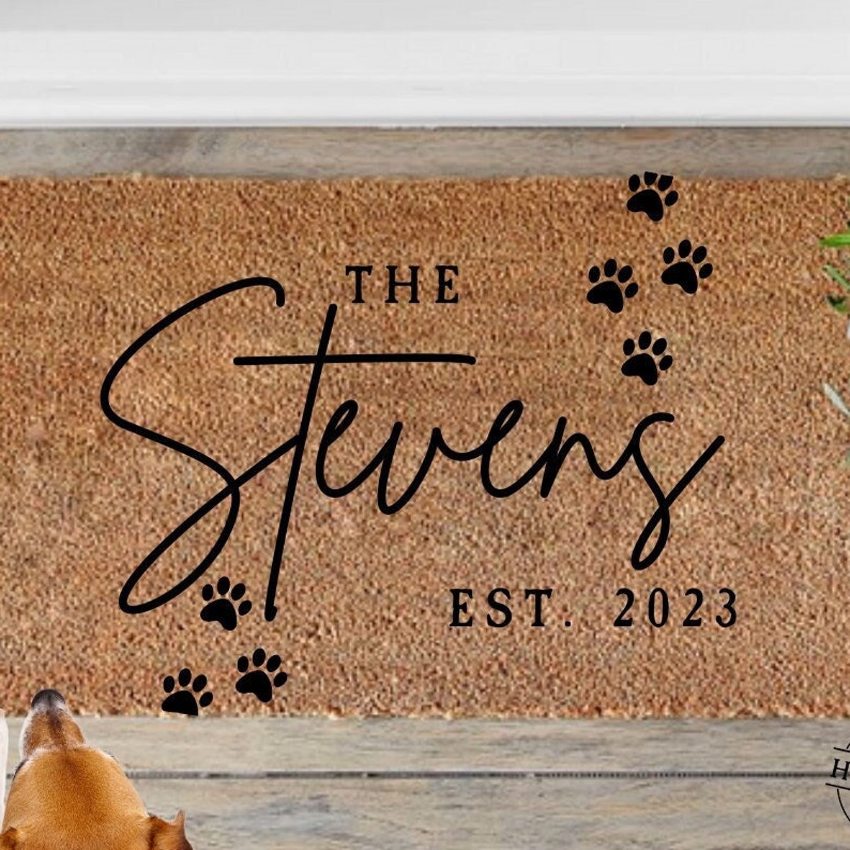 Dog Custom Doormat | Welcome Mat | Pet Lover Gifts | Housewarming Gift | Wedding Gift | Paws Door Mat | Personalized Decor | Outdoor Home - Etsy