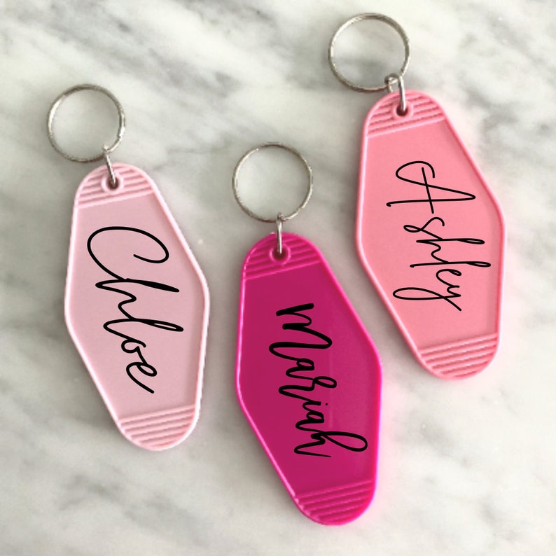 Custom Vintage Hotel Keychain Name Keychain Personalized Etsy