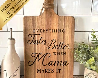 Custom Cutting Board, Mother's Day Gift, Personalized Gift, Gift for Mom, Cutting Board, Gift for Grandma, Mama's Kitchen, Kitchen Decor