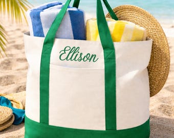 Custom Canvas Tote Bag, Bridesmaid Gifts, Beach Bag With Name, Custom Text Bag, Gift for Her, Bachelorette Gift, Personalized Tote Bags