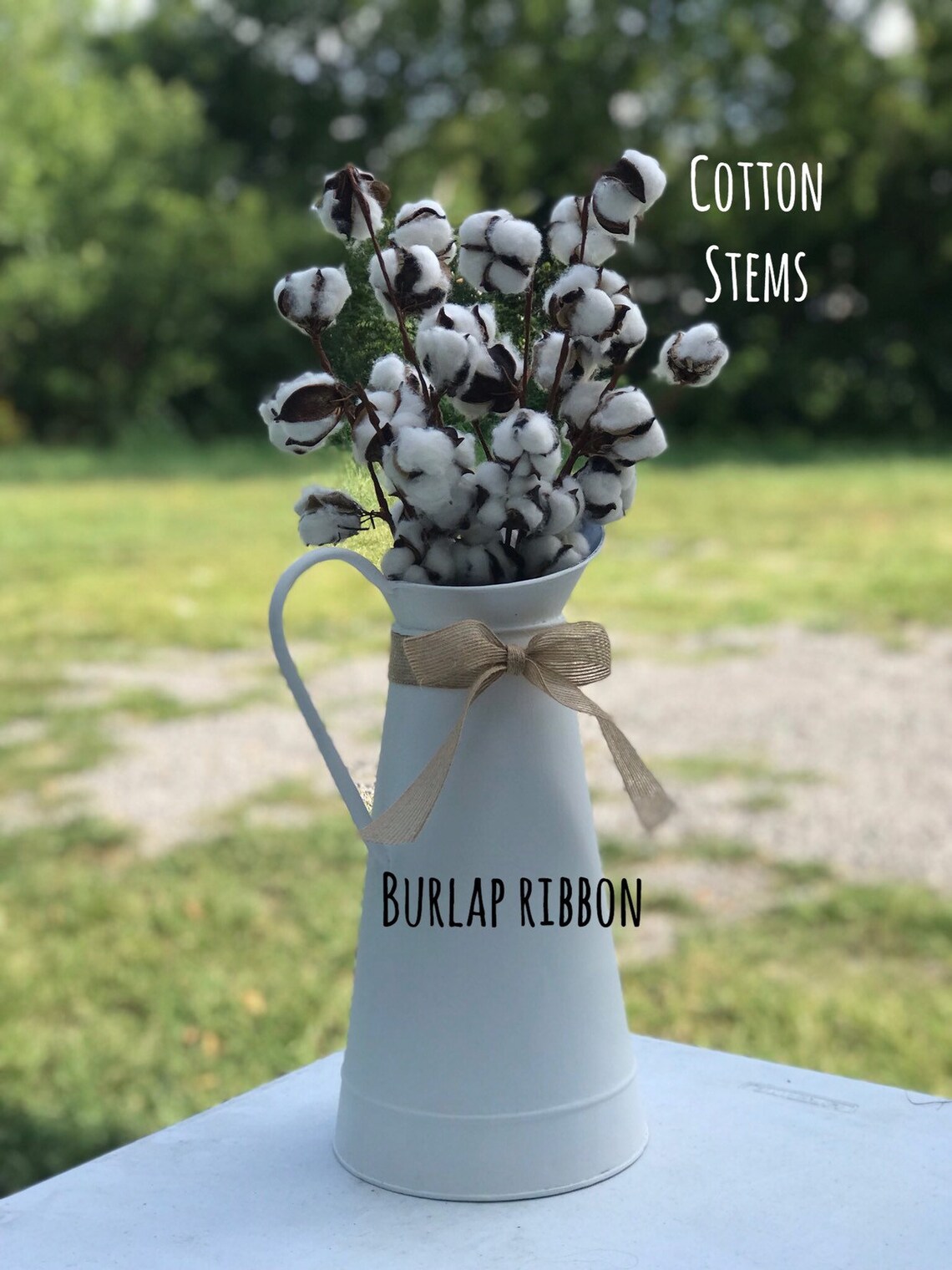 White Farmhouse Pitcher Farmhouse Decor Metal Bucket Metal Etsy