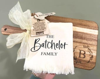 Custom Realtor Closing Gift, Engraved Cutting Board, Housewarming Gift, Personalized Gifts, Custom Towel, Home Decor Gift, Realtor Gift