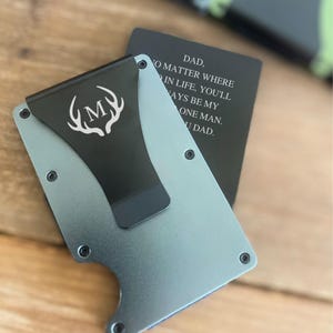 Clip para billetes grabado, clip para billetes personalizado, tarjeteros de metal, regalos para él, regalos para el Día del Padre, regalos para papá,