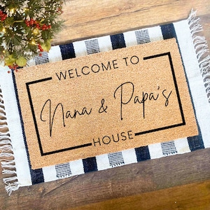 Grandparent Doormat | Christmas Gifts | Personalized Gift for Grandparents | Gift for Mom | Gift for Grandma | Custom Door Mat |Welcome Mat