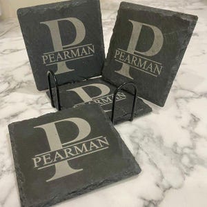 Housewarming Gift | Custom Coaster Set | Personalized Gifts for Couple | Couples Gift | Slate Coasters | Wedding Gifts | Home Decor Gift