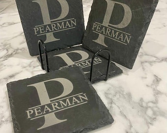 Housewarming Gift | Custom Coaster Set | Personalized Gifts for Couple | Couples Gift | Slate Coasters | Wedding Gifts | Home Decor Gift