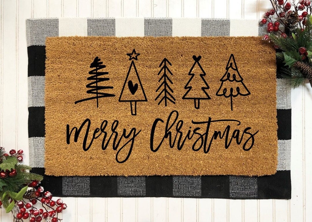 MERRY AF Doormat / Front Porch Decor / Christmas Doormat / 