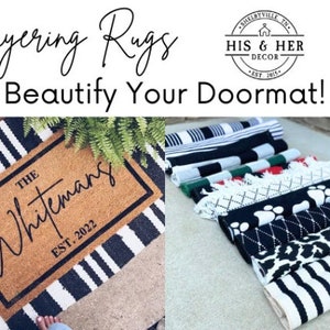 Indoor Outdoor Layering Rugs | Doormat Layering Rug | Woven Rug | Entryway Decor | Door Mats | Boho Fringe Rugs | Accent Rug | Under Mat Rug