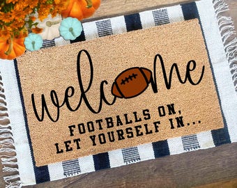 Football Front Door Mat | Football Gifts | Football Sports Home Decor | Football Doormat | Funny Welcome Mat | Funny Football Team Gift