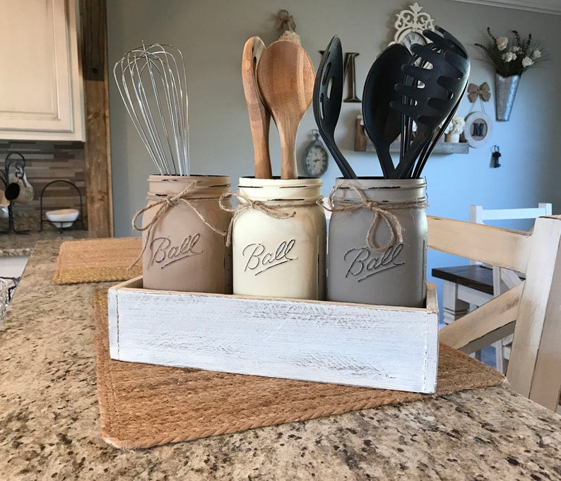 rustic utensil pot