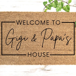 Welcome to Gigi and Papa's House Doormat, Grandparents Doormat, Doormats, Grandparents Gift, Personalized Gifts, Home Decor, Birthday Gift image 4