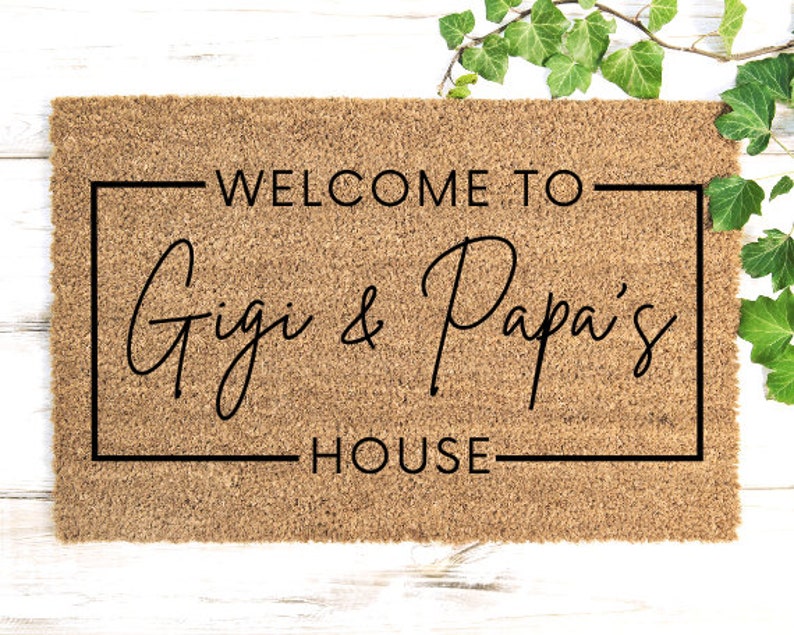 Welcome to Gigi and Papa's House Doormat, Grandparents Doormat, Doormats, Grandparents Gift, Personalized Gifts, Home Decor, Birthday Gift image 4