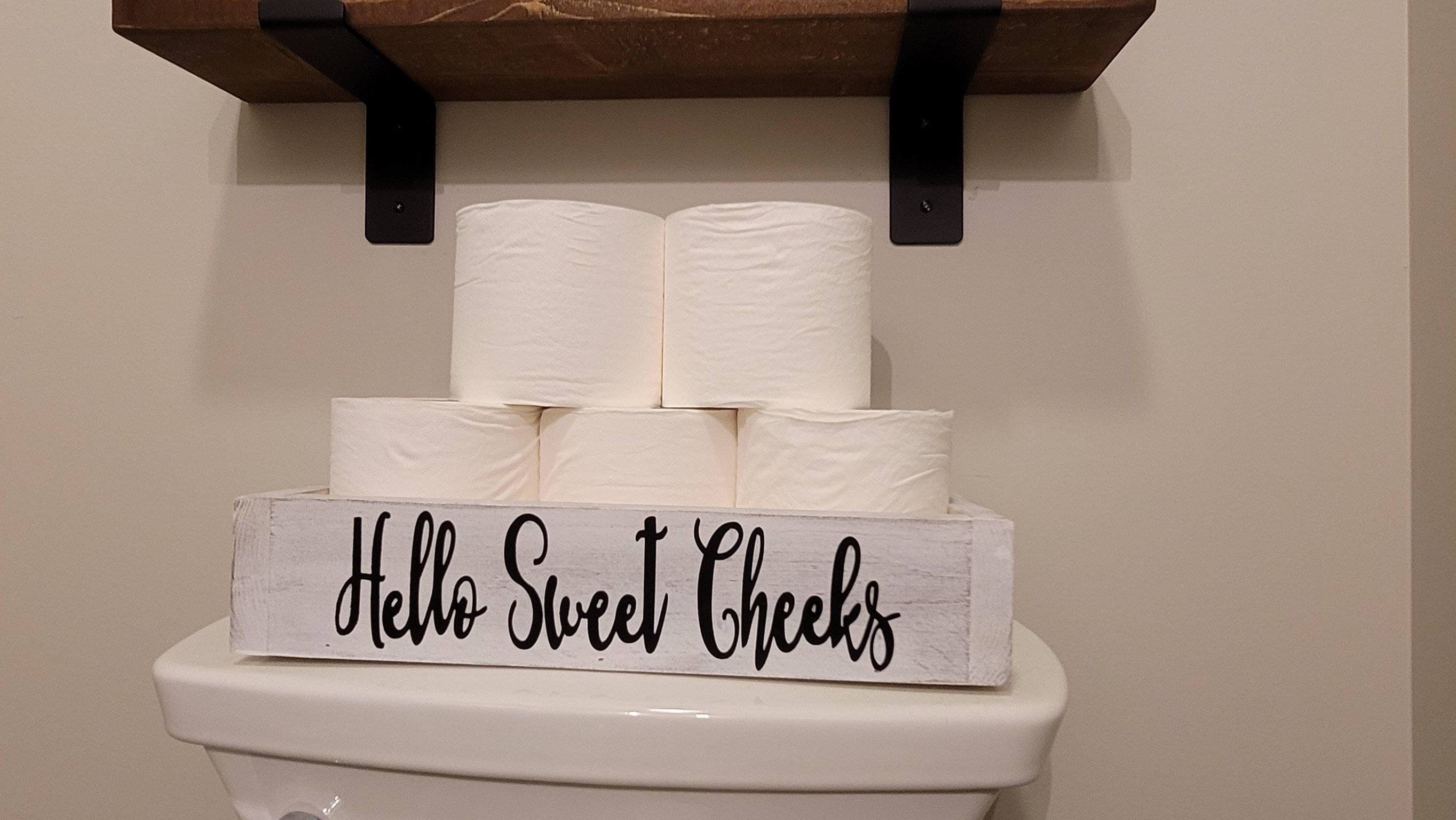 Custom Toilet Paper Holder Hello Sweet Cheeks Box Toilet Etsy