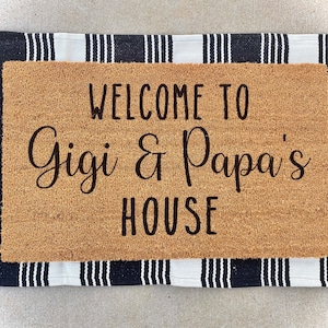 Welcome to Gigi and Papa's House Doormat, Grandparents Doormat, Doormats, Grandparents Gift, Personalized Gifts, Home Decor, Birthday Gift