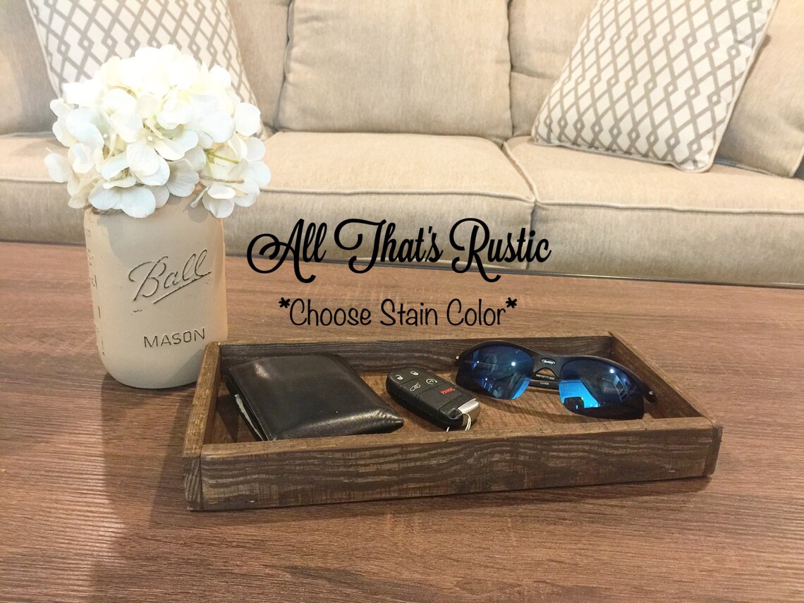 Rustic Wooden Tray Rustic Key Holder Rustic Decor Key Etsy