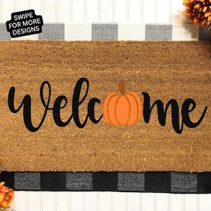 Cute Pumpkin Door Mat, Welcome Pumpkin Door Mat, Welcome Mat, Pumpkins, Pumpkin Doormat, Door Mat, Fall Decor, Fall Door Mat,Fall Home Decor