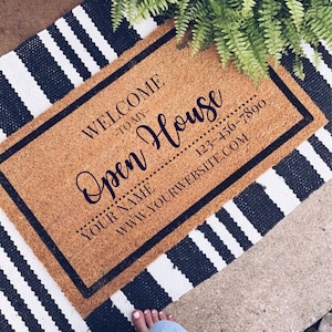 Realtor Open House Doormat | Open House Mat | Open House Doormat | Business Doormat | Real Estate Gift | Realtor Gift | Business Logo | Mat