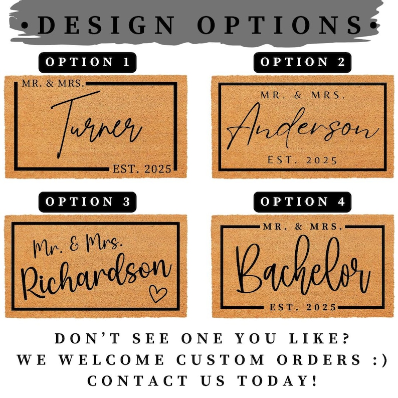 Mr. & Mrs. Doormat, Personalized Wedding Gift, Custom Gift for Couples, Family Name Doormat, Bridal Shower Gift, Gifts for Bride and Groom