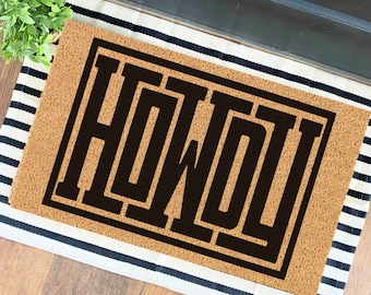 Western Howdy | Doormat | Bold Western Doormat | Housewarming Gift | Welcome Mat | Western Door Mat | Welcome Doormat | Custom Home Doormat