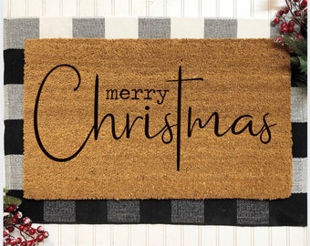 Merry Christmas Doormat, Merry Christmas, Doormat, Christmas Doormat, Christmas Decor, Christmas Decorations, Christmas Porch Decor, Gift