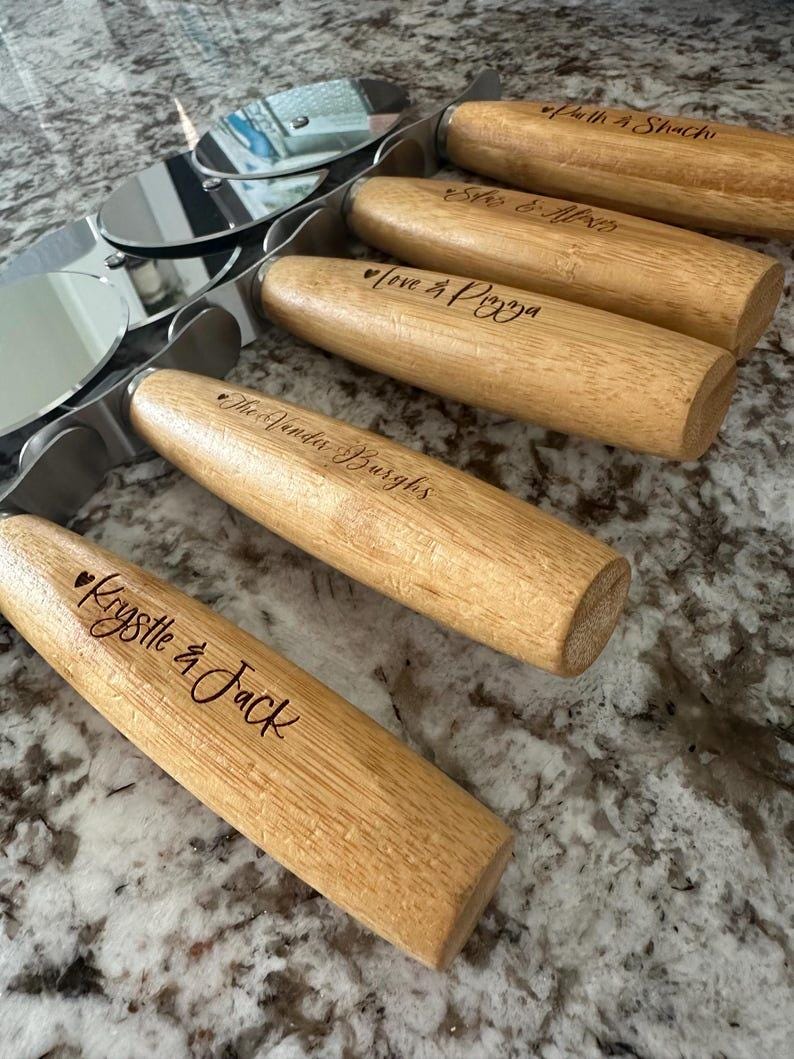 I Love Every Pizza You Pizza Cutter | Wooden Pizza Cutter | Engraved Pizza Cutter| Kitchen Gifts | Kitchen Accessories | Valentines Day Gift image 5