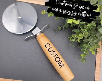 Custom Wooden Pizza Cutter | Wooden Pizza Cutter | Engraved Pizza Cutter| Kitchen Gifts | Kitchen Accessories |