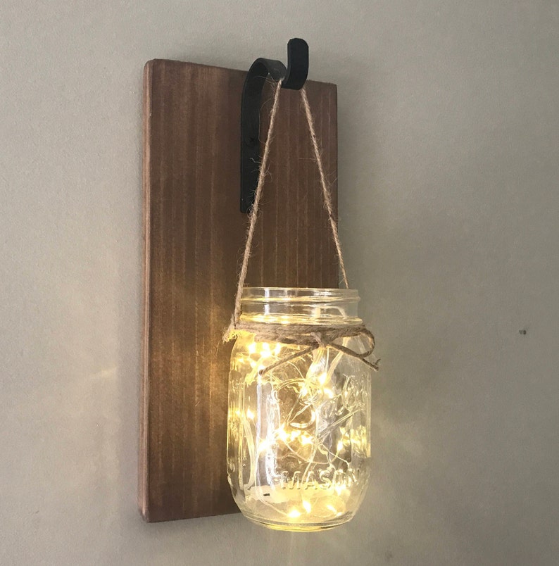 Set of 2 Hanging Mason Jar Sconces Mason Jar Sconce Mason Etsy