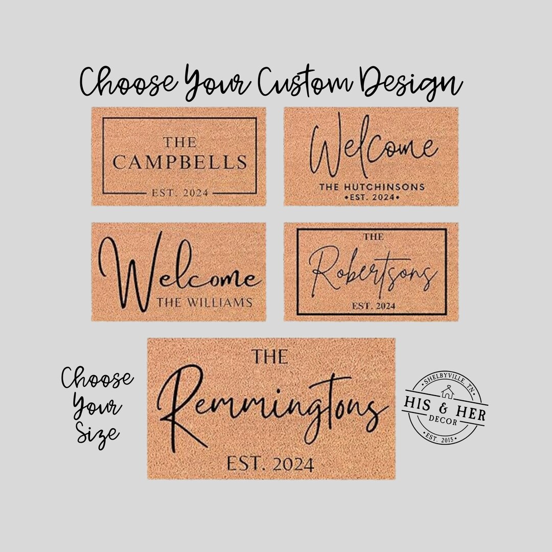Choose Your Custom Door Mat | Personalized Doormat | Housewarming Gift ...