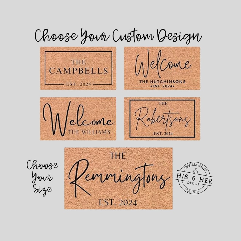 Custom Door Mat | Standard Size Option A - Nickols EST 2026