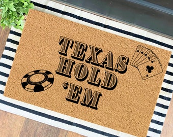 Texas Hold Em Doormat | Poker Decor | Outdoor Porch Decor | Welcome Doormat | Home Gifts | Funny Doormat | Adult Humor |