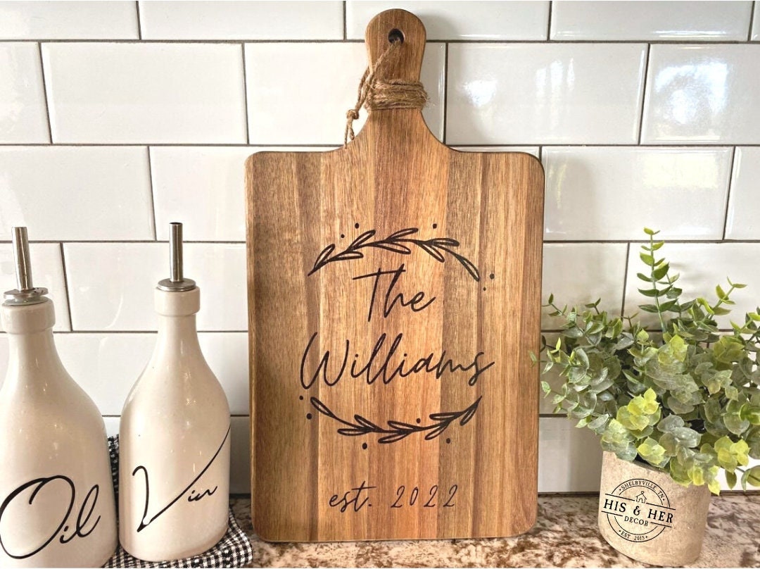 Personalized Cutting Board Wedding Gift | Acacia Cutting Board | Personalized Gifts | Bridal Shower Gift |Wedding Gift For Couple|Bride Gift