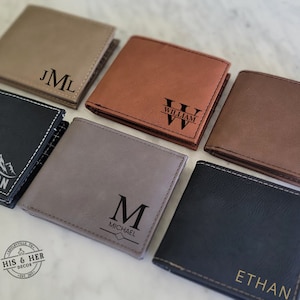 Cartera de cuero para hombre / Cartera para hombre / Cartera personalizada / Cartera de regalo para padrinos de boda / Regalos personalizados para él / Accesorios de cuero para hombre / Regalo para papá