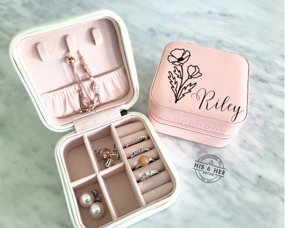 Personalized Custom Jewelry Box Travel Box Christmas & 