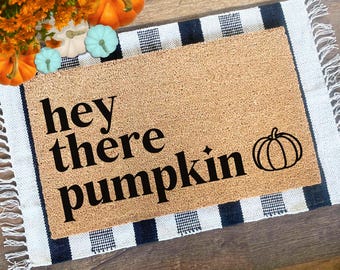Custom Door Mat for Fall | Halloween Housewarming Gift | Hello Pumpkin | Fall Decor | Halloween Gift | Fall Doormat | Pumpkin Welcome Mat