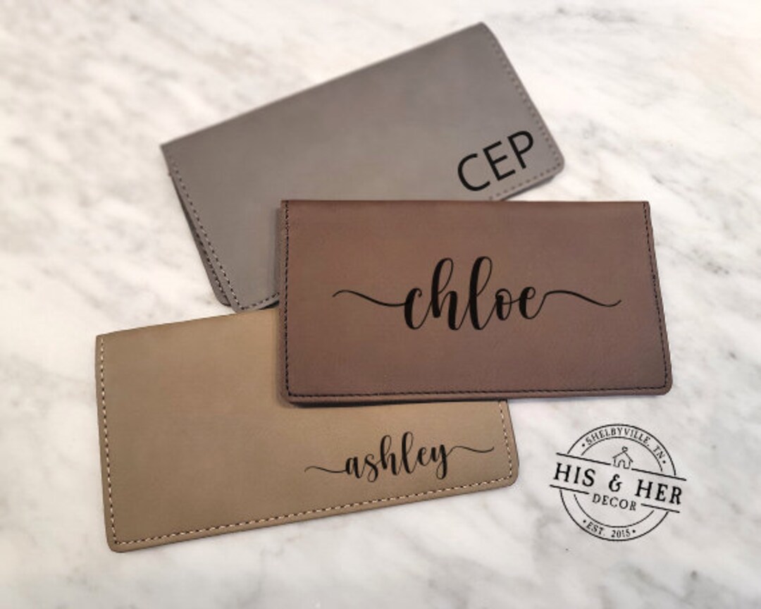 Custom Checkbook Cover | Personalized Gift | Business Checkbook Holder ...