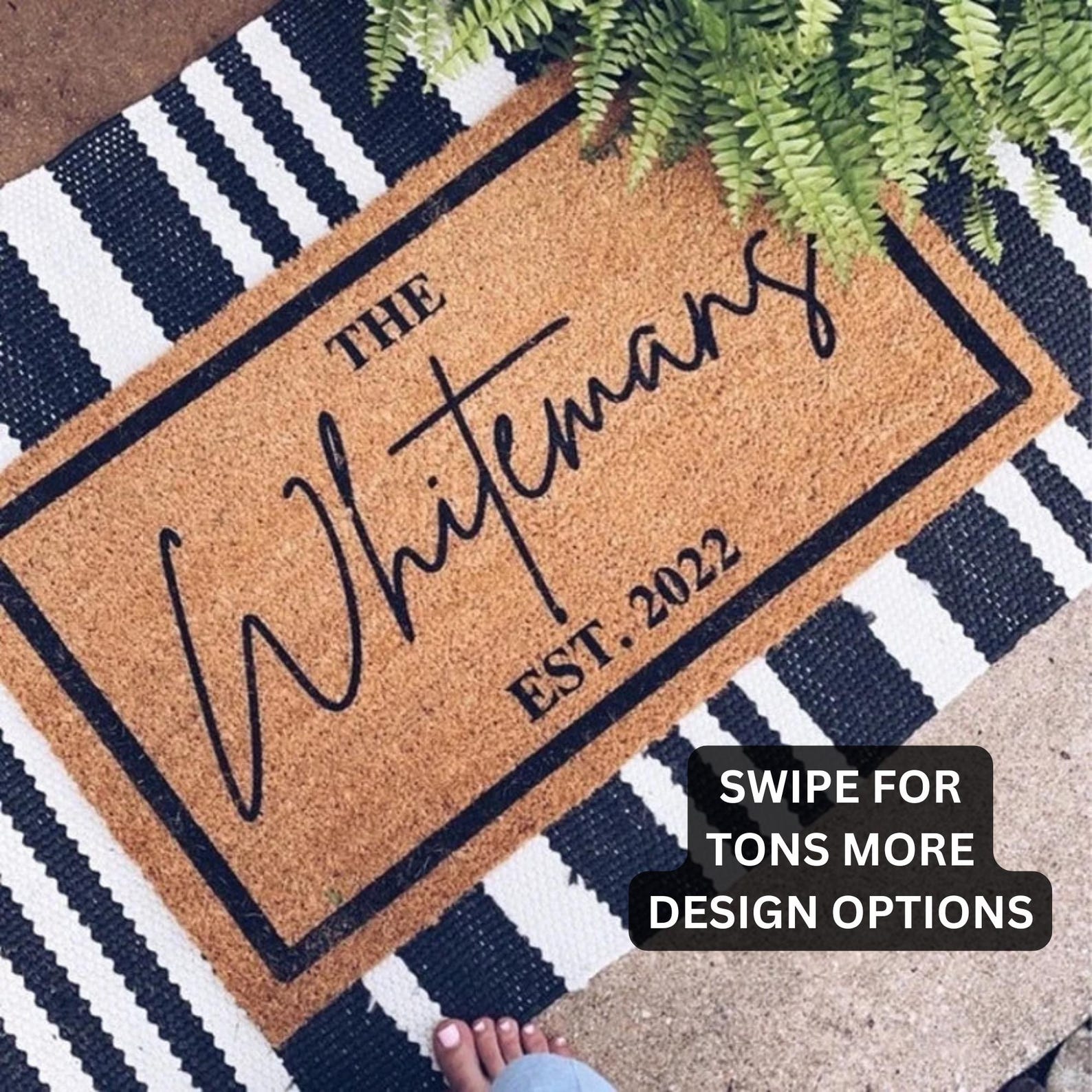 Personalized Christmas Gift | Personalized Gifts For Her | Gift For Women | Custom Door Mat | Christmas Gifts | Front Porch Decor | Door Mat - Standard- 18 x 30 inches, A