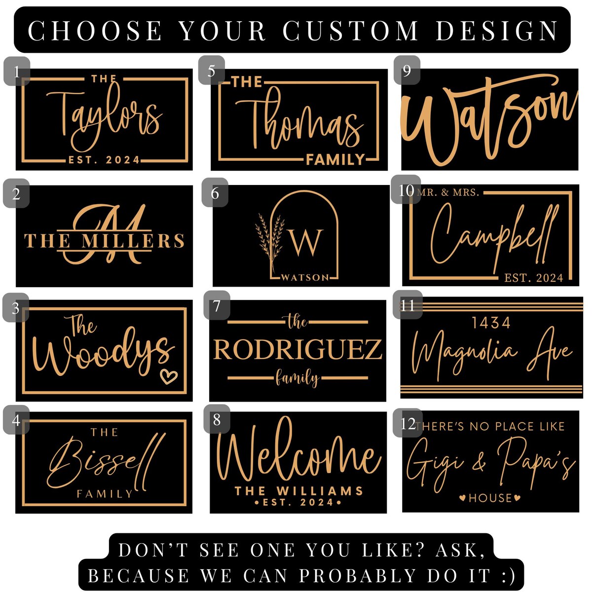 Black Custom Door Mat | Housewarming Gift | Personalized Gift | Welcome Door Mat | Family Last Name Doormat | Personalized Doormat|home Gift - Etsy