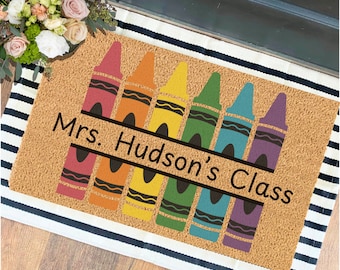 Teacher Back To School Gift, Personalized Classroom Doormat, Teacher Gifts, Teacher Appreciation, Teacher Name Door Mat, Custom Door Mat